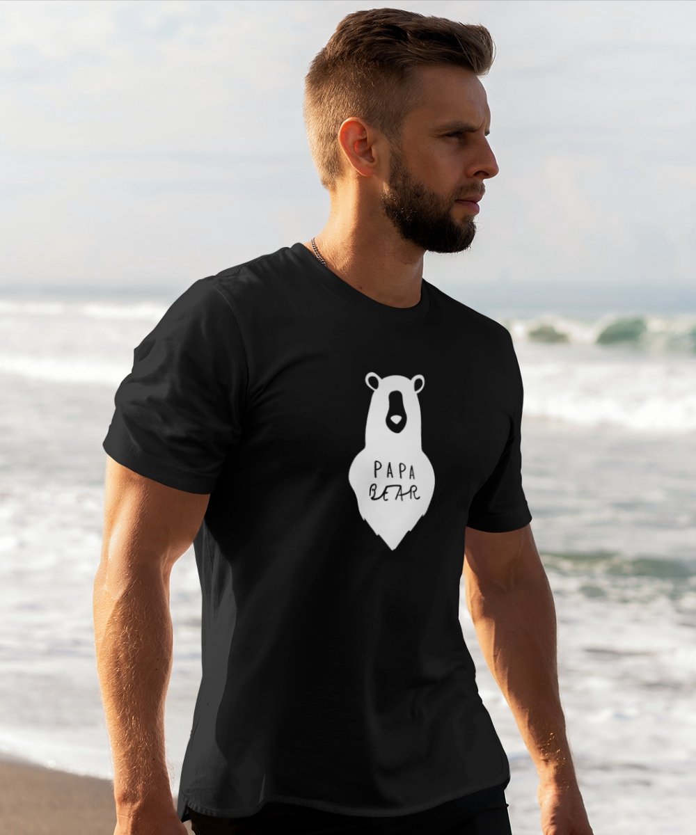 Vaderdag T-shirt Papa Bear | Kleur Zwart | Maat XL | Vaderdag Kados / Cadeautjes